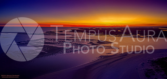 Beach Sunset Twilight Aerial View
