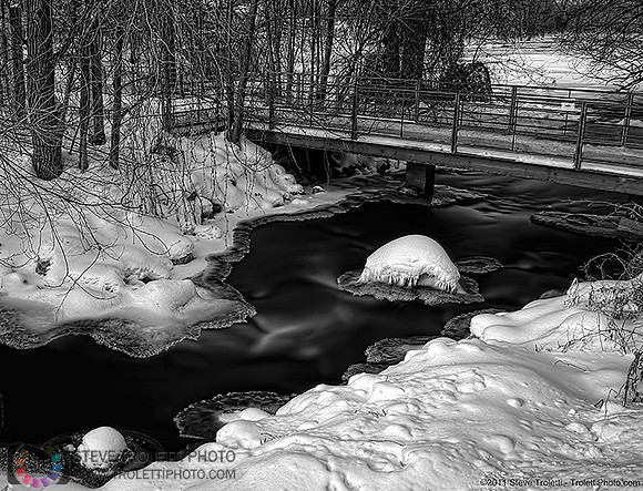 Old Mill area of the Ile de la visitation Nature Park from Bistro - Infrared