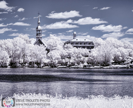 Le vieux Boucherville vu du parc national des Îles-de-Boucherville - IR