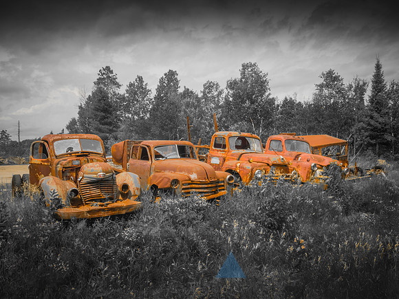 Wrecked old cars